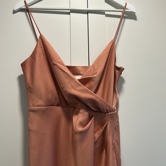 BHLDN Anthropologie Freya Satin Charmeuse Dress Gown Rose Champagne Size 6 NWT - Picture 6 of 16